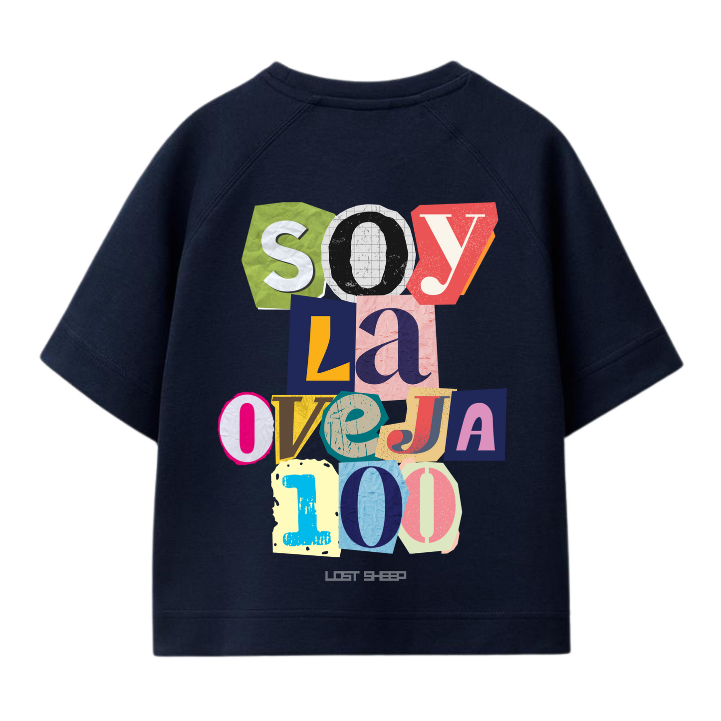 Camisa Slightly Oversize “Soy La Oveja 100” Azul Marino