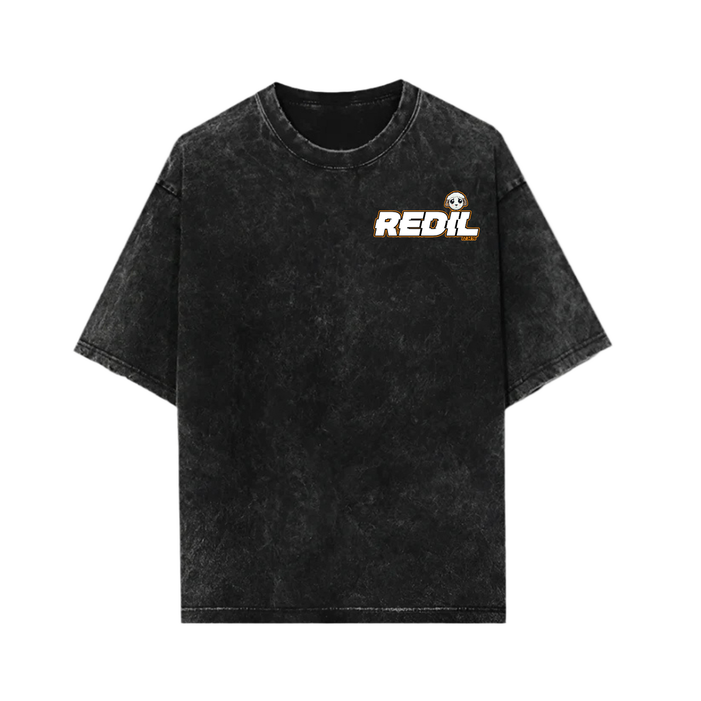 Camisa Slightly Oversize “No Fue Dios Fue La Gente” Negra Acid Wash