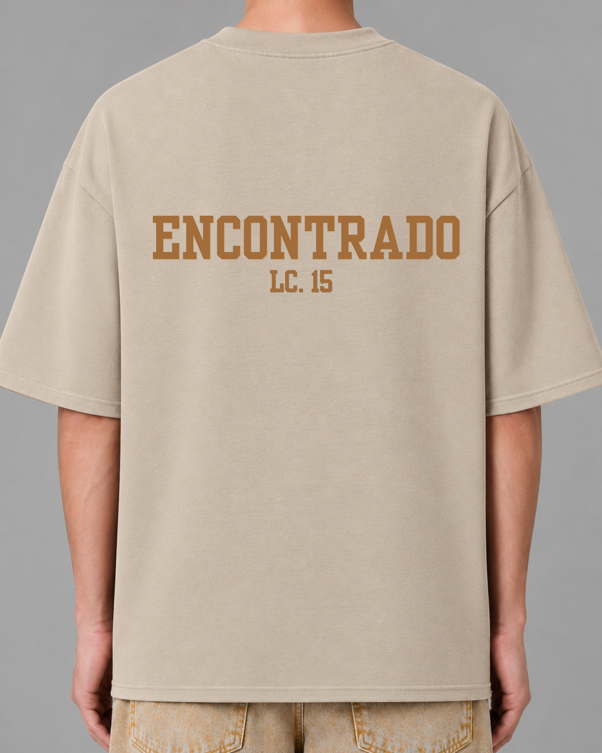 Camisa Boxy Oversize “ENCONTRADO” Beige