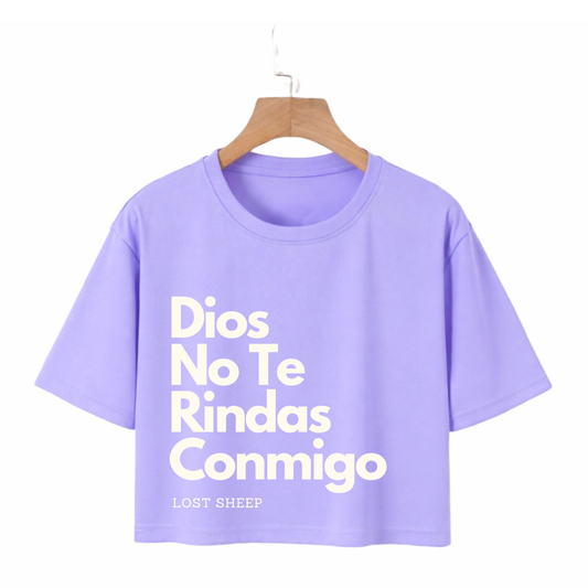 Crop Top-Dios No Te Rindas Conmigo (Lila)
