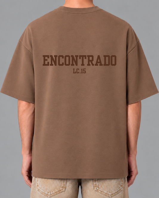 Camisa Boxy Oversize “ENCONTRADO” Beige