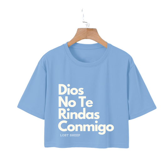 Crop Top-Dios No Te Rindas Conmigo (Blue)