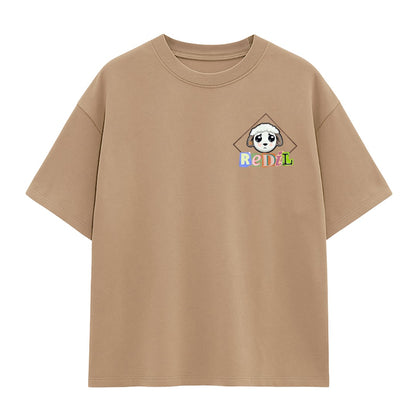 Camisa Slightly Oversize “Soy La Oveja 100” Dark Beige