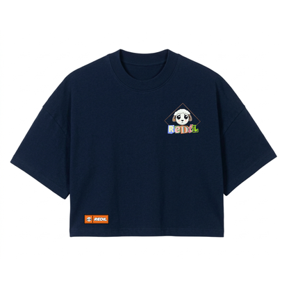 Croptop Oversize “Soy La Oveja 100” Dark Blue