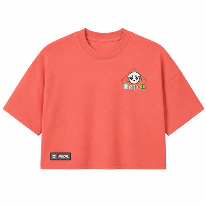 Croptop Oversize “Soy La Oveja 100” Salmon