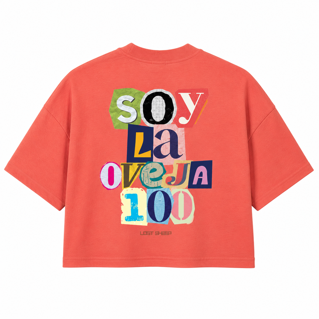 Croptop Oversize “Soy La Oveja 100” Salmon